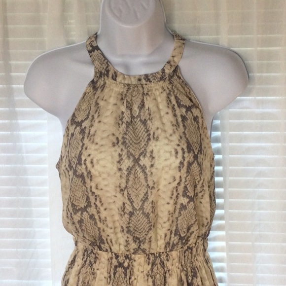 Japna Snake High Neck Split Back Dress Sz S - Picture 3 of 10